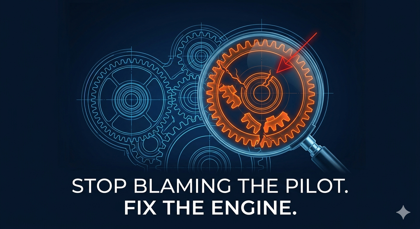 Fix the engine before blaming the pilot
